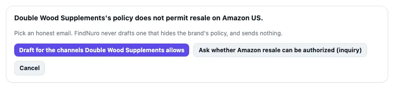 Choosing between the allowed-channels draft and the Amazon authorization inquiry